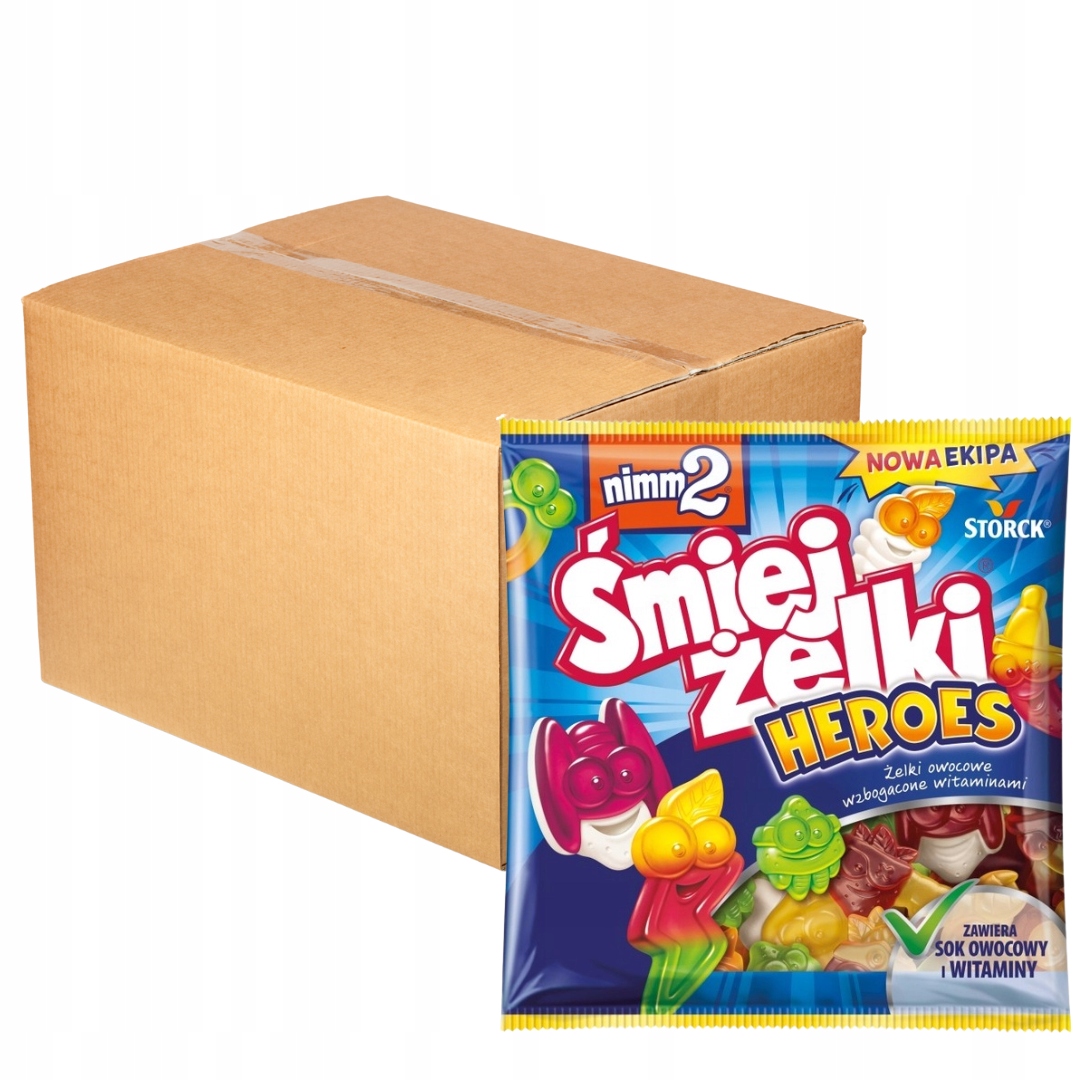 Levně nimm2 Želé bonbóny Heroes s ovocnými Želé Bonbony obohacené vitamíny 90 g x 24 kusů