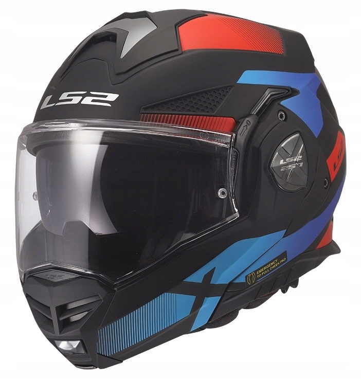 LS2 FF901 Advant X Nova Black Red Blue modulárna čeľusťová prilba s mixom XL