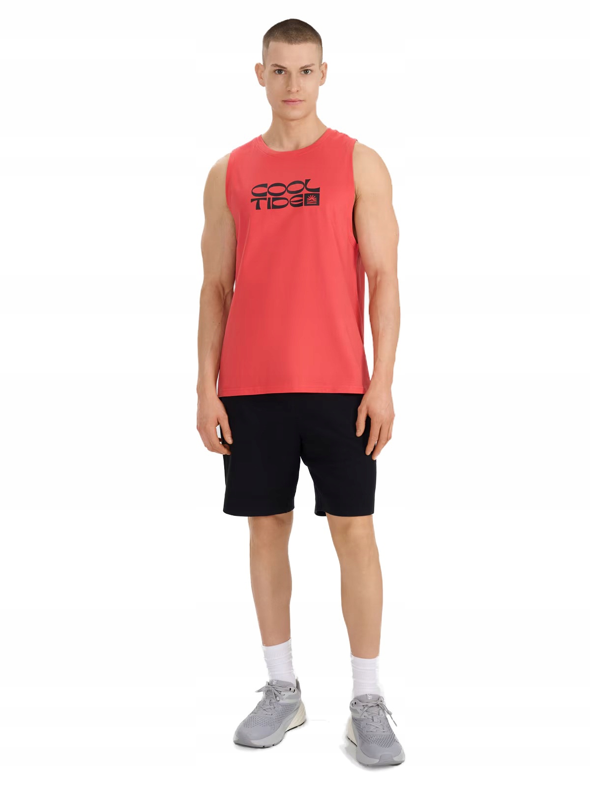 4F Koszulka Męska Bez Rękawów Tank Top 4FWSS25TSLEM123-63S Koralowa L