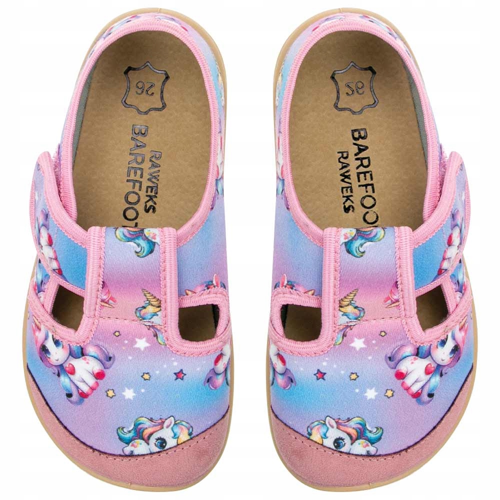 Barefoot Kapcie do przedszkola Raweks J04 Unicorn rozmiar 29 18,5 cm