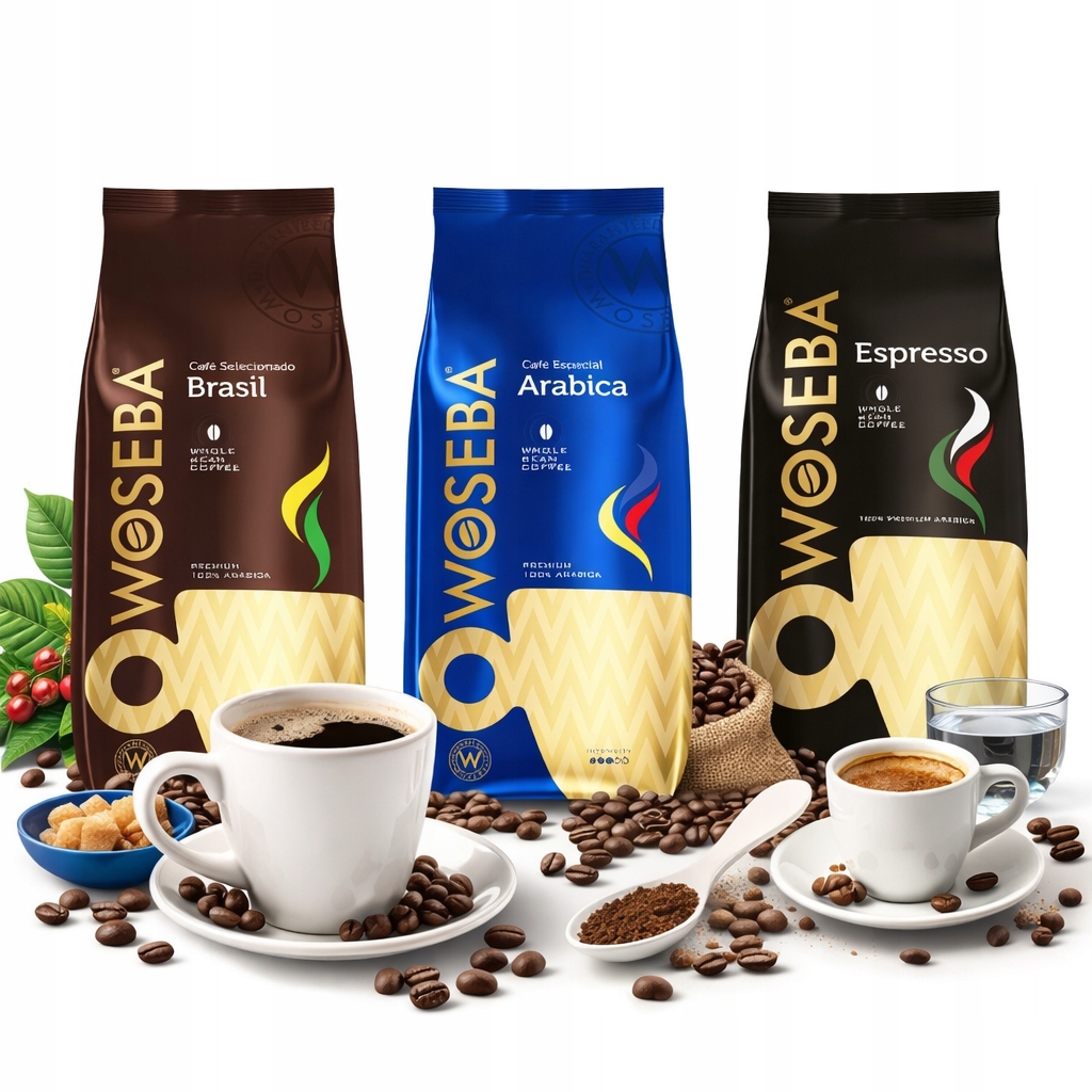 Kawa Ziarnista Woseba Brasil Arabica Espresso Aromatyczna 1 kg