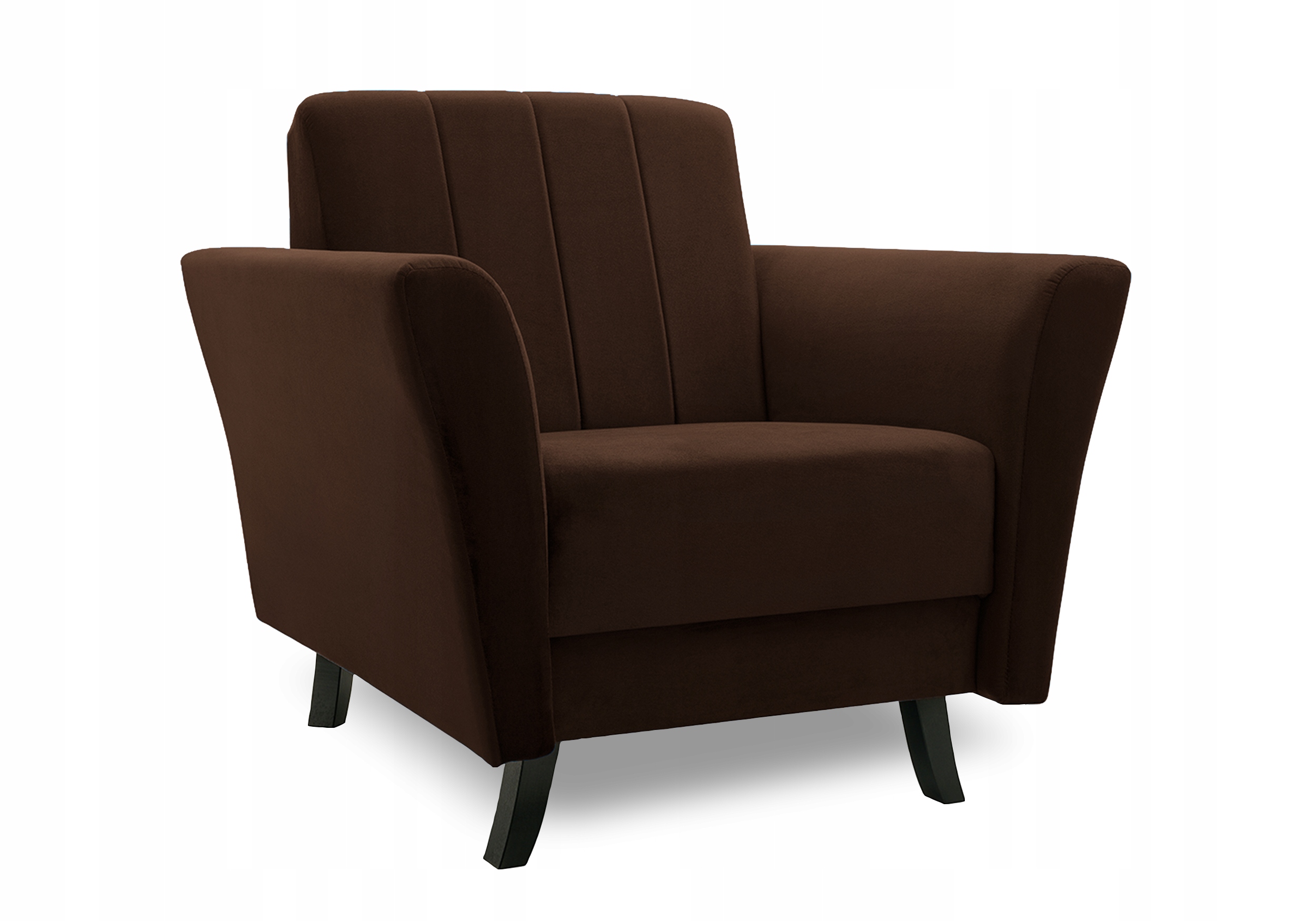 Moderní skandinávské křeslo Linea hnědé Kronos 06 velur Výrobce