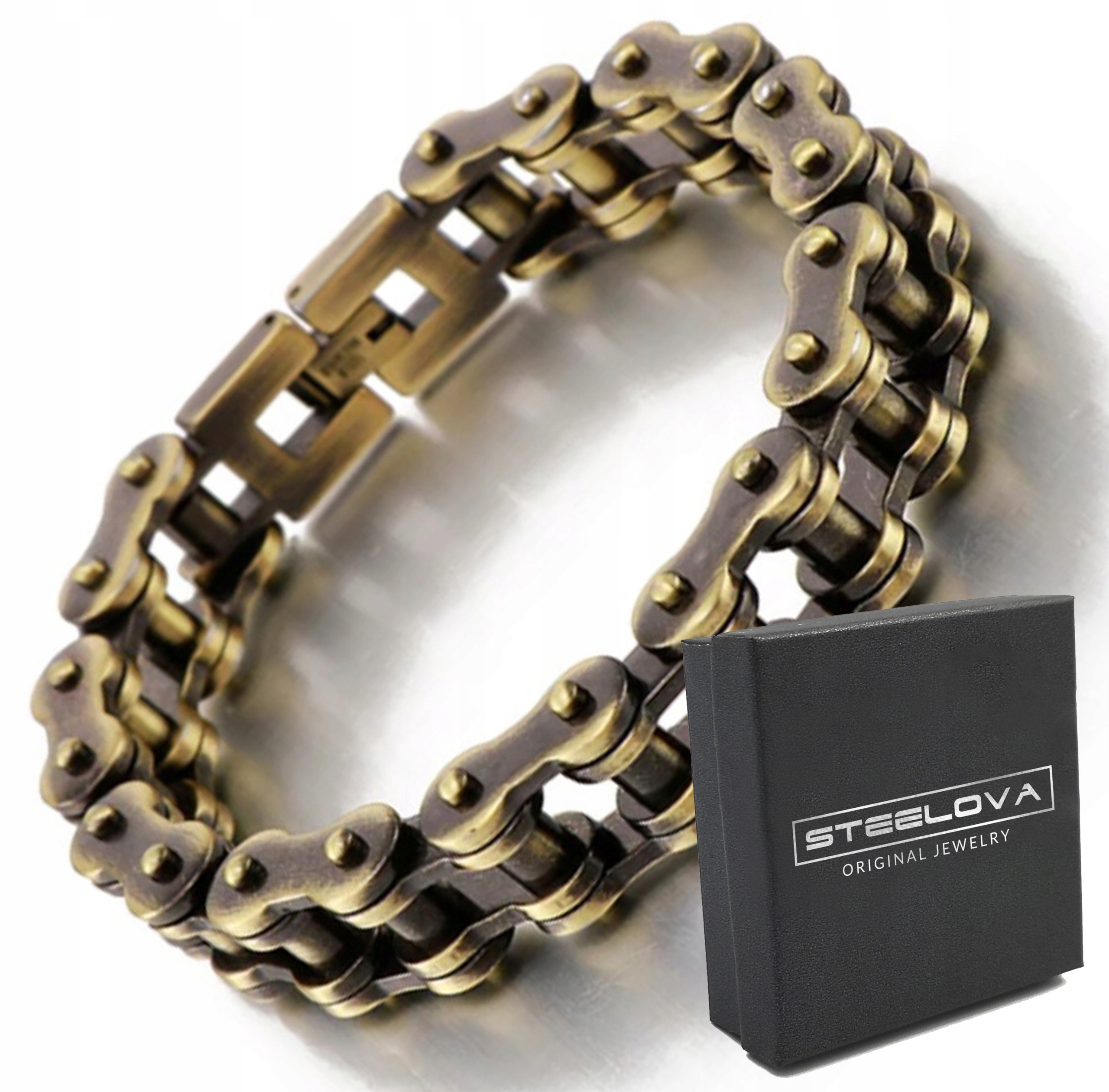Náramek Bike Chain Řetěz, starověké zlato (13 mm)