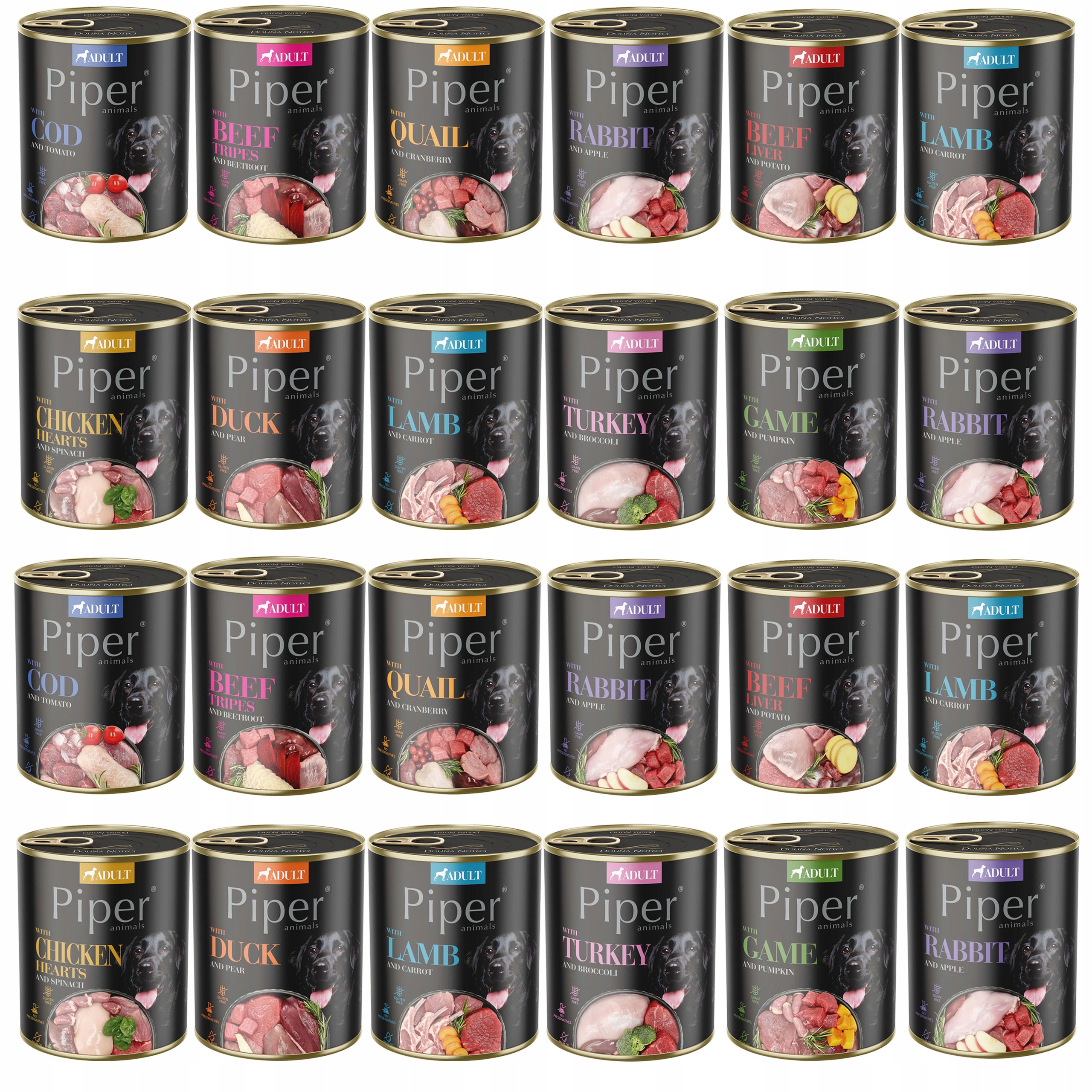 Levně Piper Krmivo mokré pro psa Dolina Noteci mix chutí 24 x 800 g