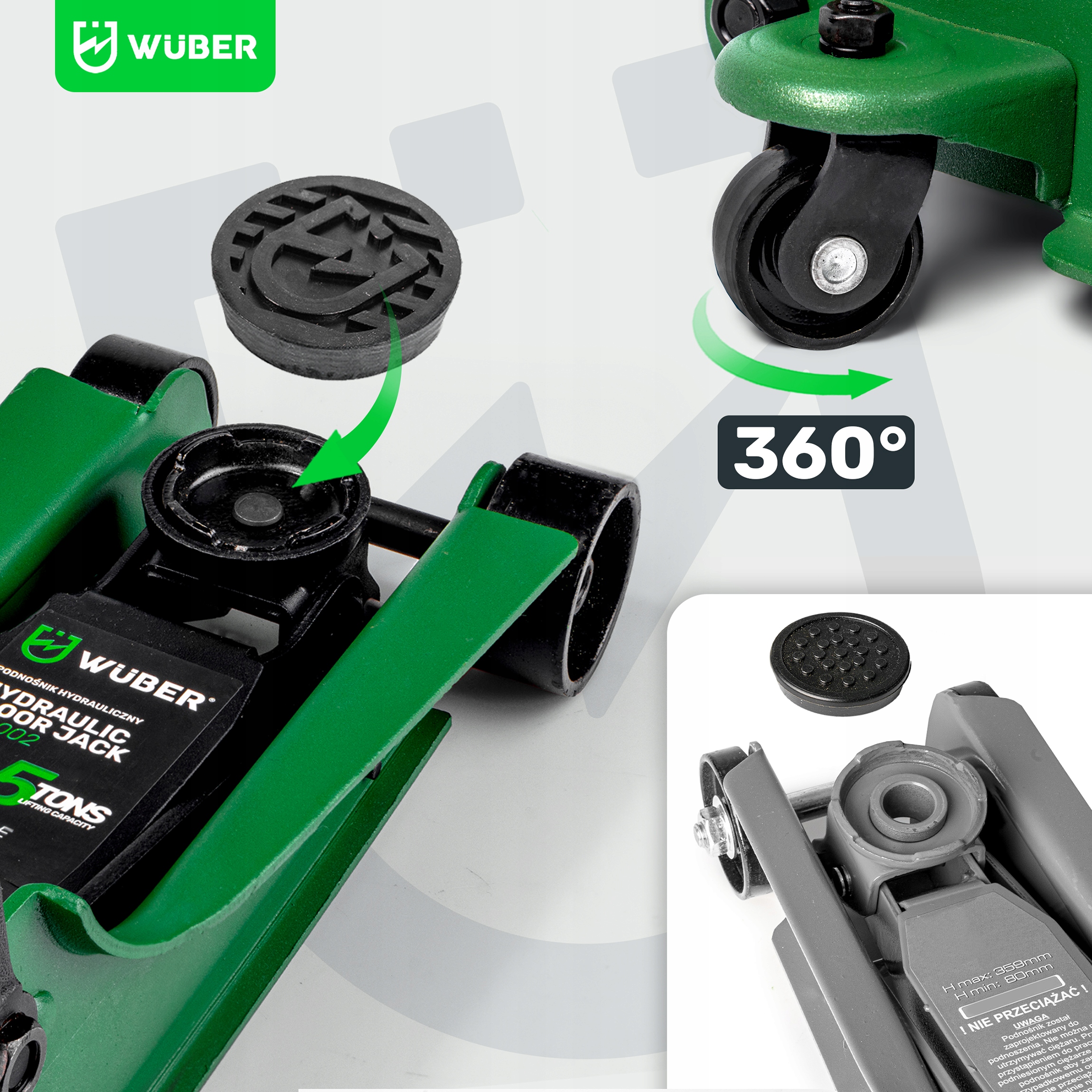 PODNOŚNIK SAMOCHODOWY NISKOPROFILOWY ŻABA LEWAREK GUMA 2,5T ZAKRES 85-380MM Minimalna wysokość podnoszenia 80 mm