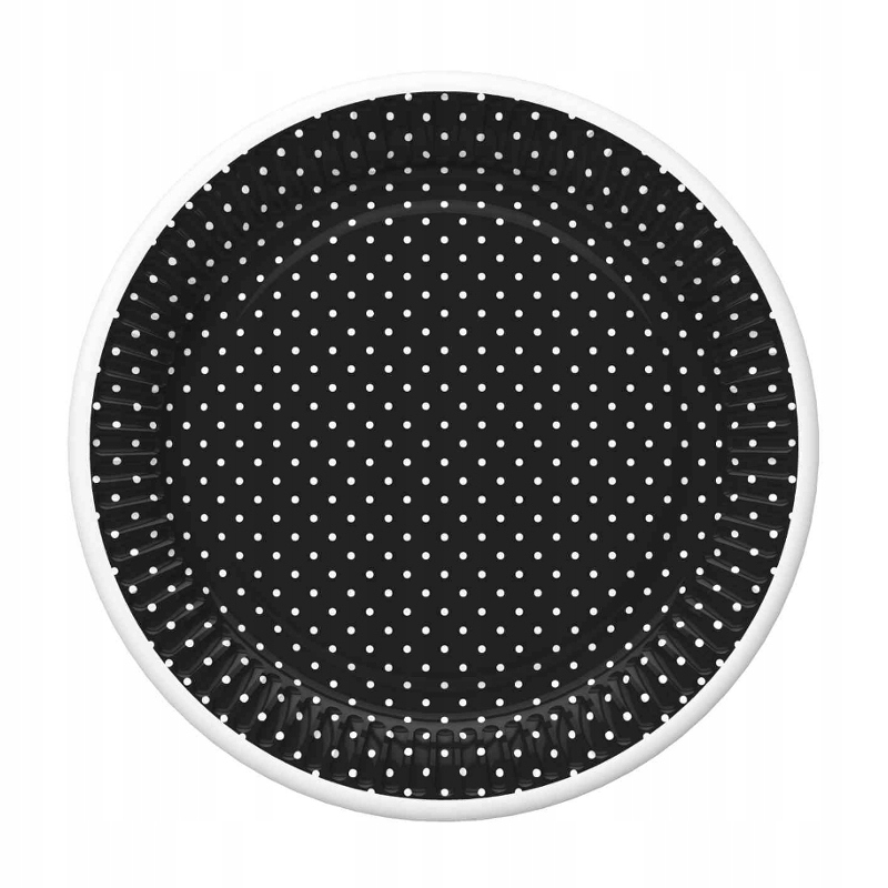

Daisy Talerzyki Papierowe Kropki Czarne Ø180CM X 8