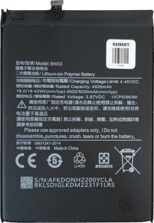 Bateria BN53 do Xiaomi Redmi Note 10 Pro / Note 9 Pro
