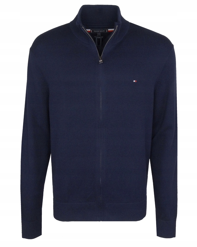 Tommy Hilfiger pánský rozepínací svetr s kašmírem, tmavě modrý, XXL