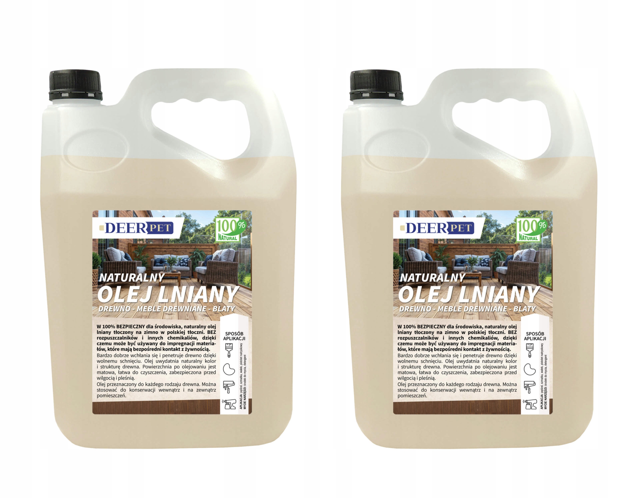 Olej Lniany Impregnat Naturalny Do Drewna 10L Deer Pet