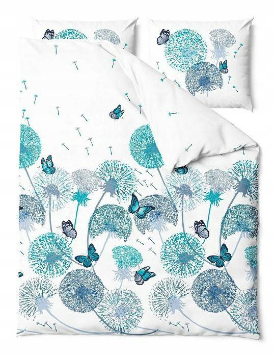 

Komplet pościeli Wind 160x200 turkus bawełna motyl