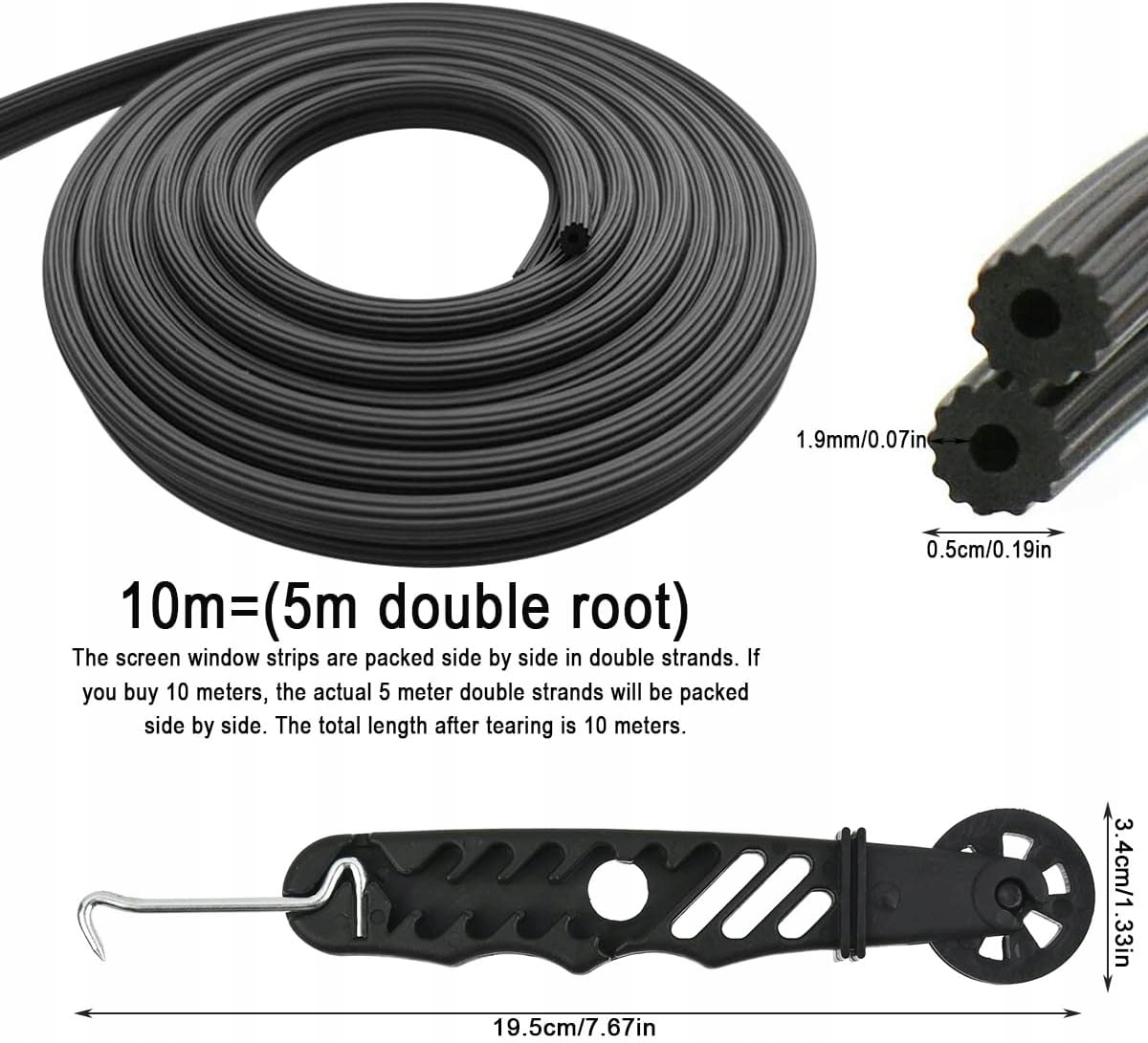 Taśma kederowa/ keder/ uszczelka Ø 5 mm długość 10 m ramka moskitiery Marka inna
