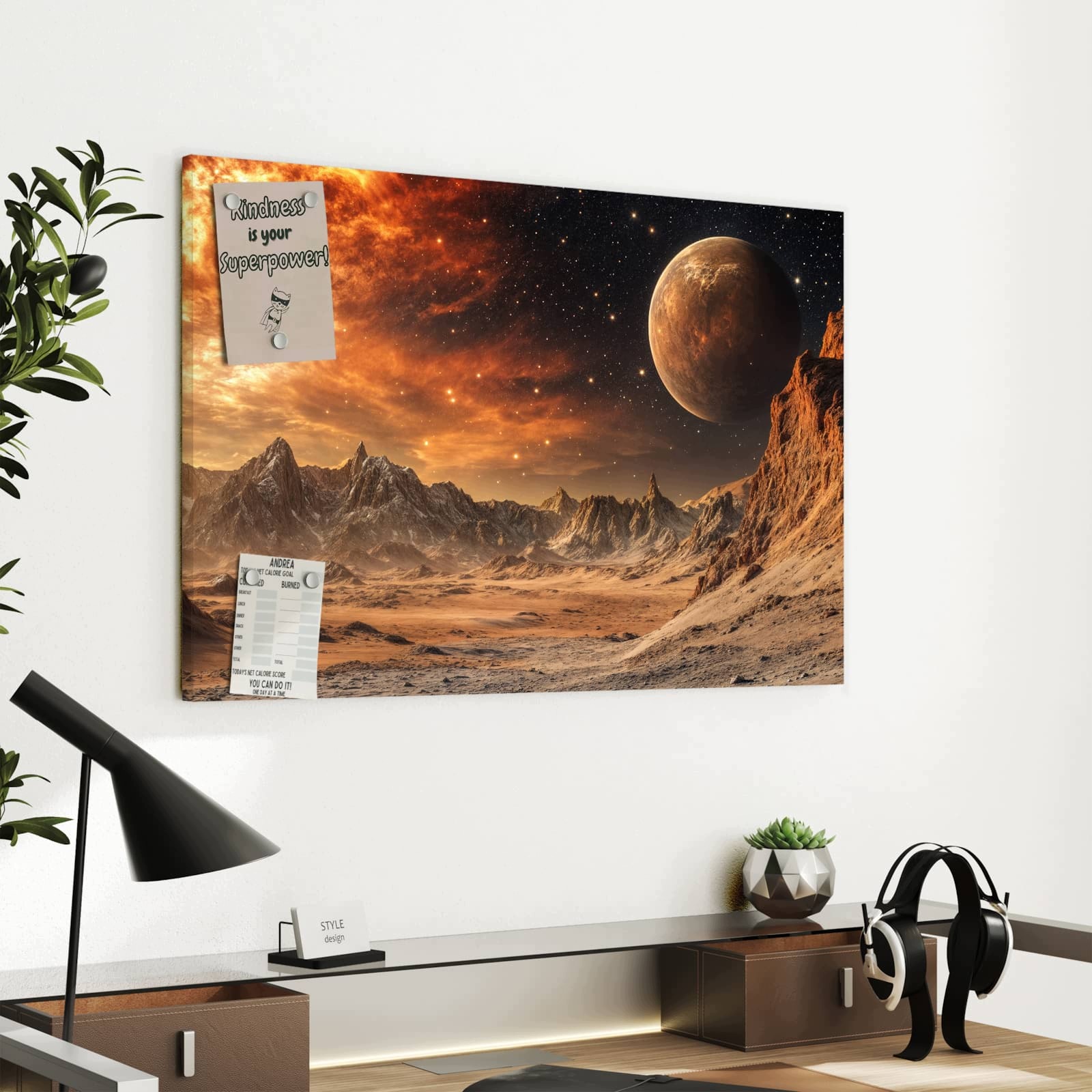 Magnetická tabule Obcy Planeta 60 × 40 cm