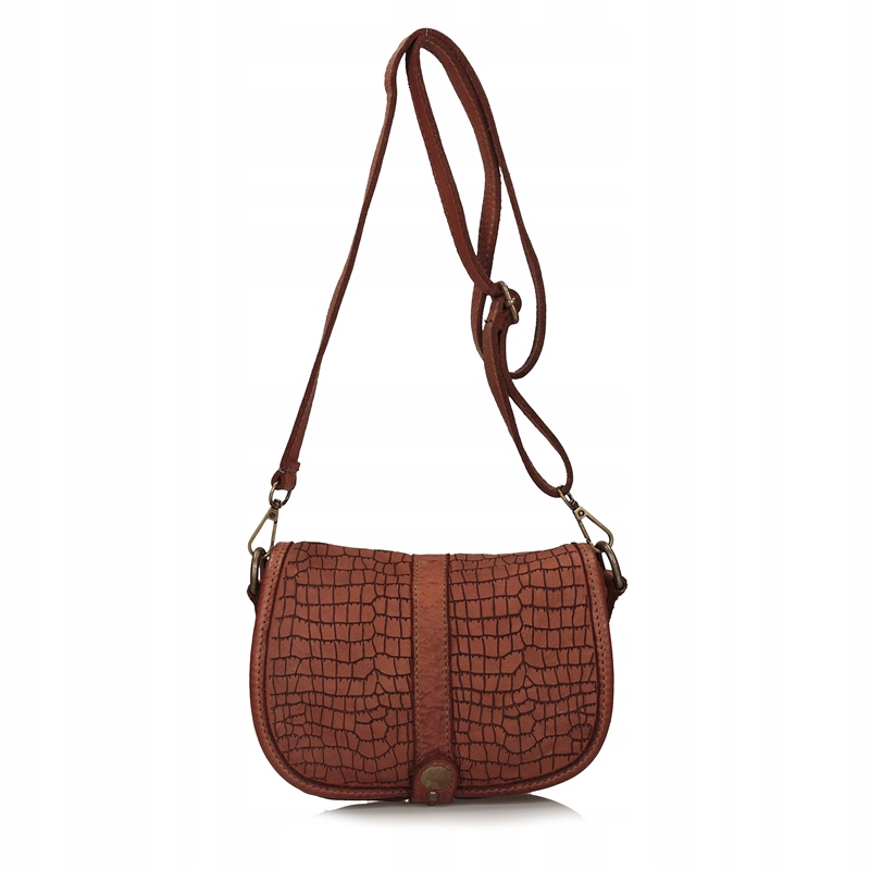 Kabelka Přes Rameno kabelka z přírodní kůže Vintage Crossbody Toscanio F130 červená