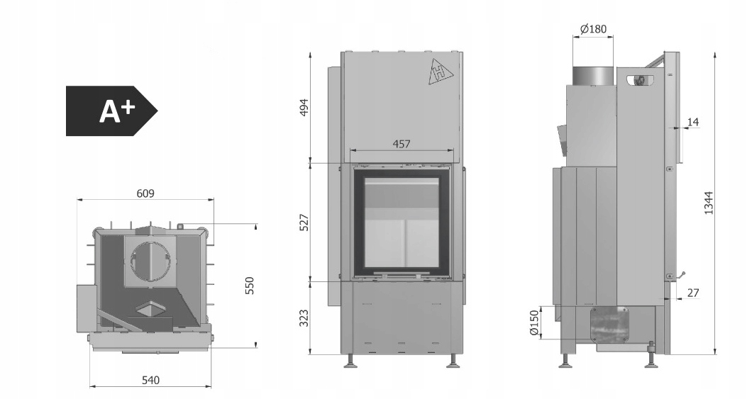 Hajduk wkład do kominka konwekcyjny - Smart 1VTh Kod producenta 1Vth
