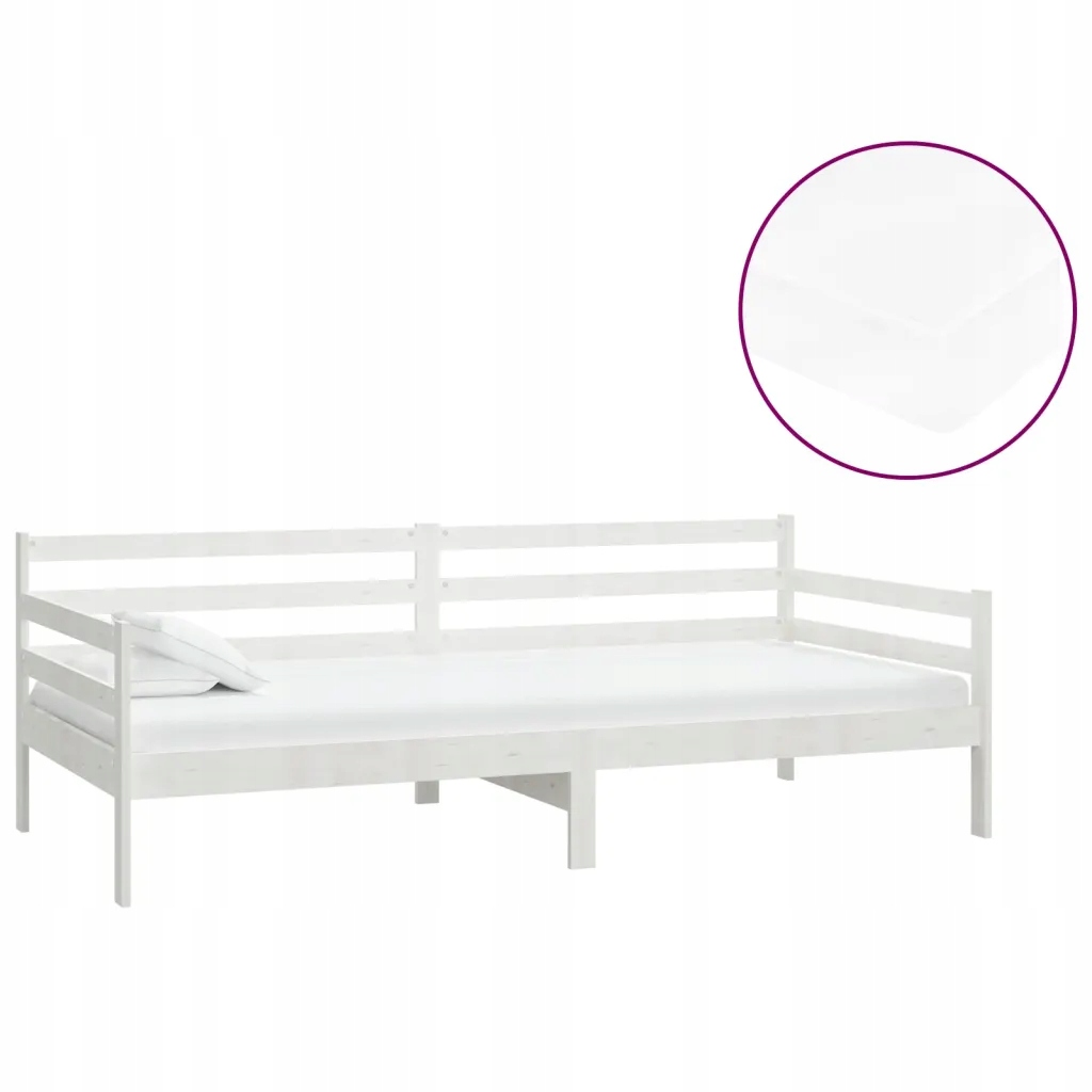 Bílá denní postel s matrací 90x200 cm, masivní borovicové dřevo