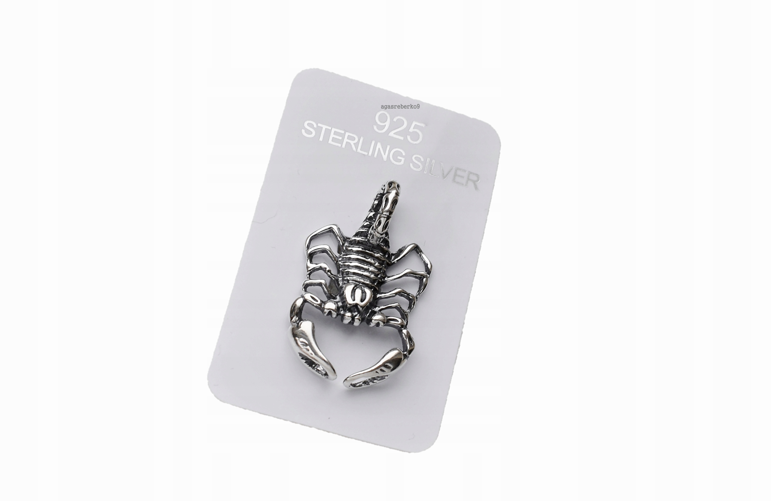 pr.925 Srebrny oksydowany duży wisior SKORPION Cechy nie zawiera niklu