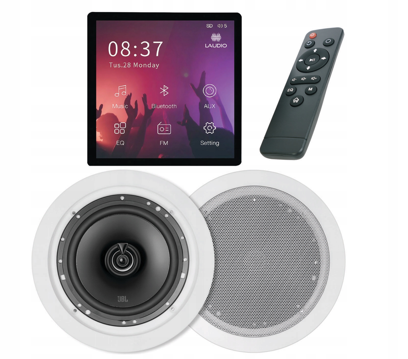 Podomítkové Rádio Laudio W20BT S Bluetooth Usb Sd Reproduktory Jbl 2X 60W