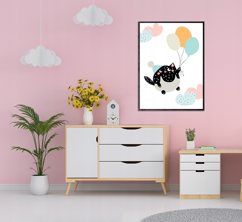 OBRAZ PLAKAT W RAMIE 33x43 cm Kot PD222 Bohater / Bajka Inny