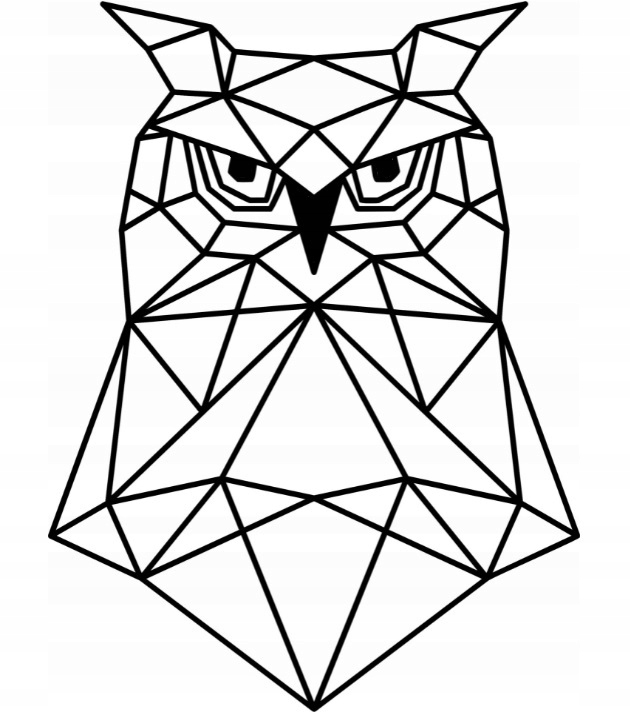 Geometrická 3D nástěnná dekorace Sova 50 cm