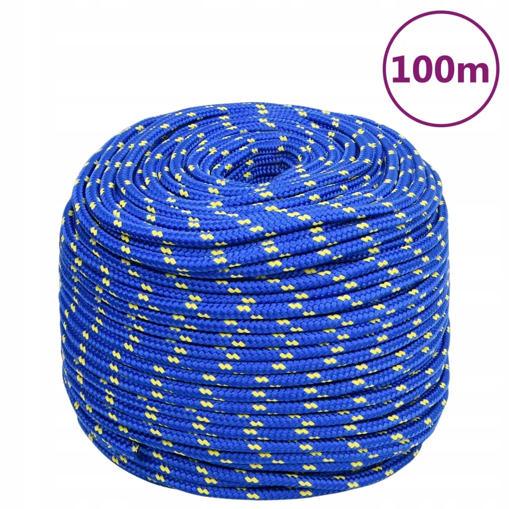 Modré polypropylenové lano 10 mm x 100 m, pevnost 645 kg