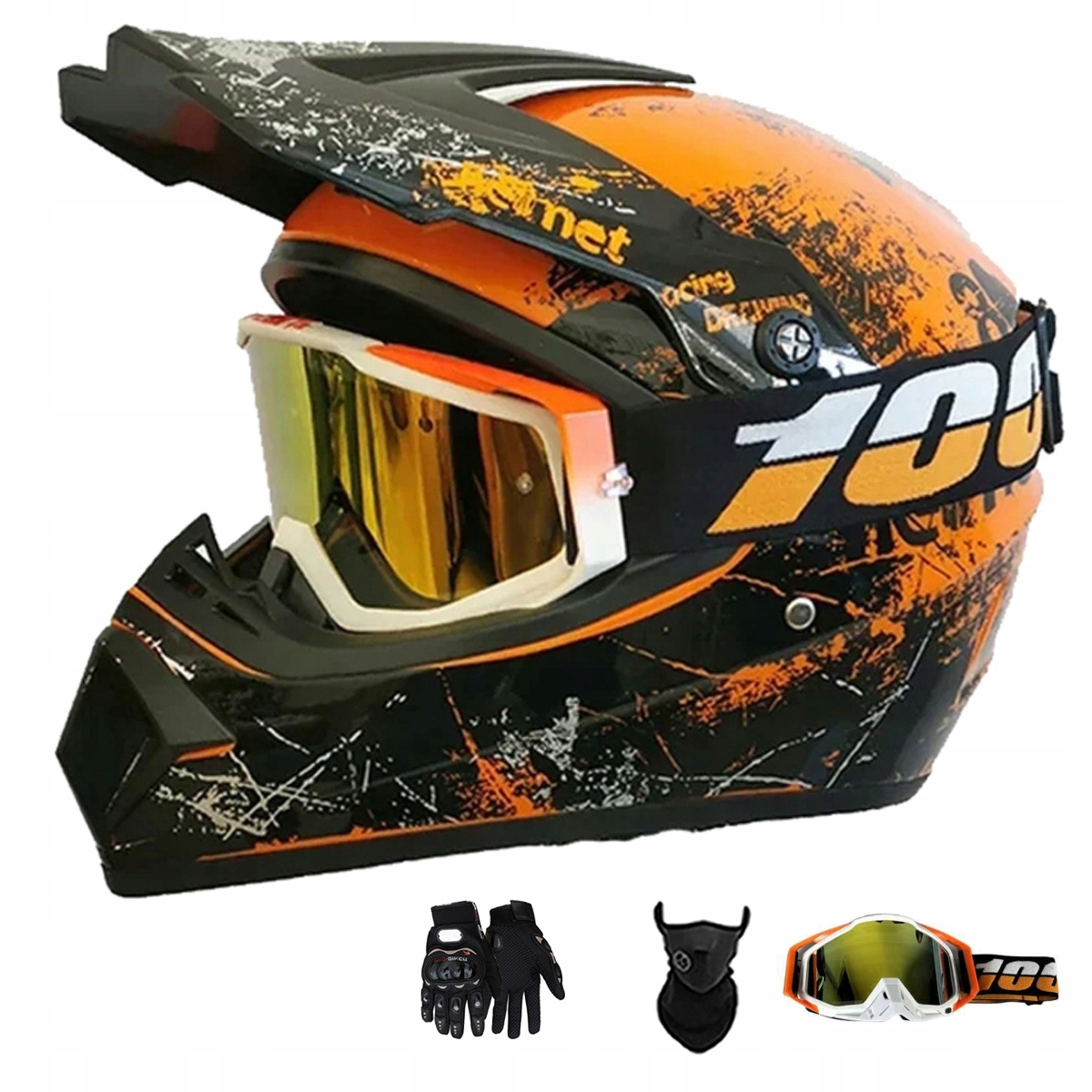 Motocyklová Přilba Lehká Enduro Quada Brýle Rukavice Maska S