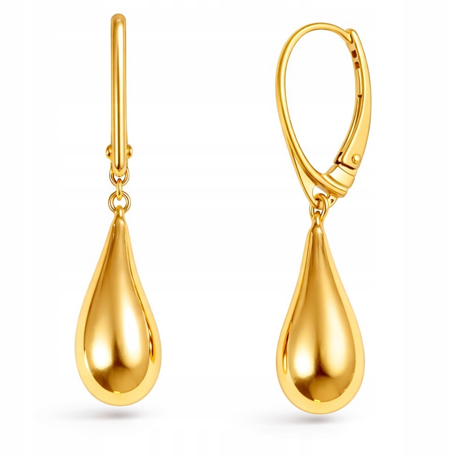 Náušnice stříbrné pozlacené 925 – elegantní slzy