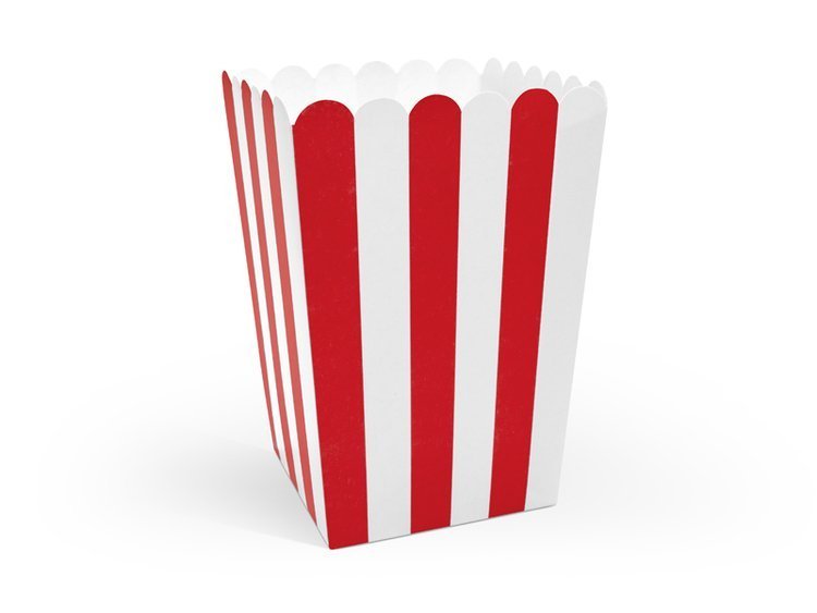 

Pudełka Na Popcorn Papierowe Biały Czerwony 6 szt