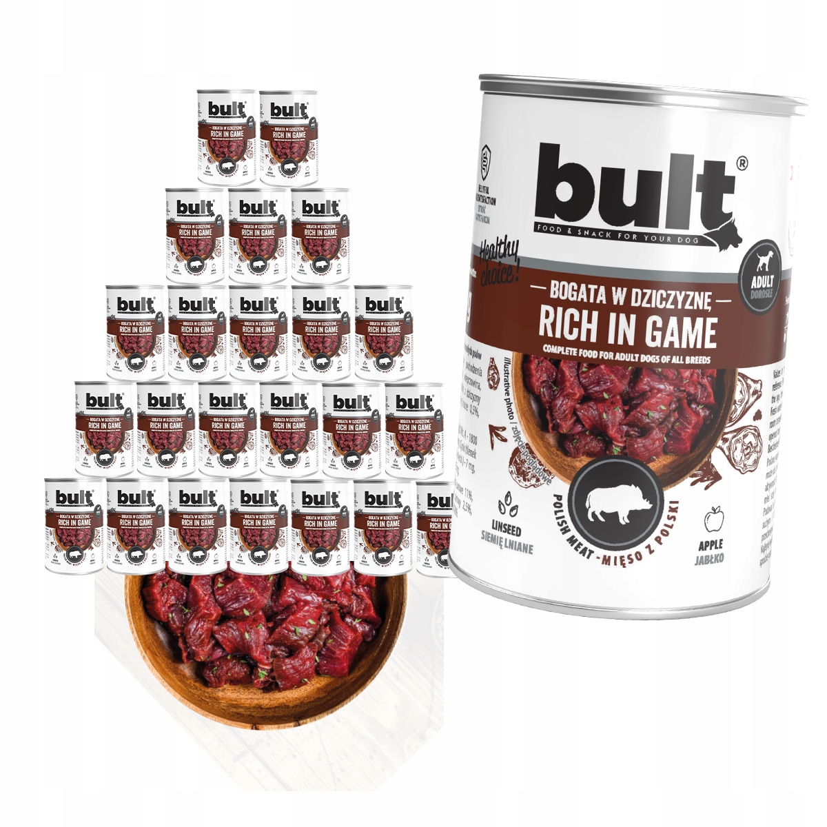 Levně Vlhké Krmivo Pro Psa Bult Plechovka Bohatá Na Zvěřinu Zesatw 24x400G