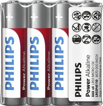 Щелочная батарея Philips AAA (R3) 4 шт.
