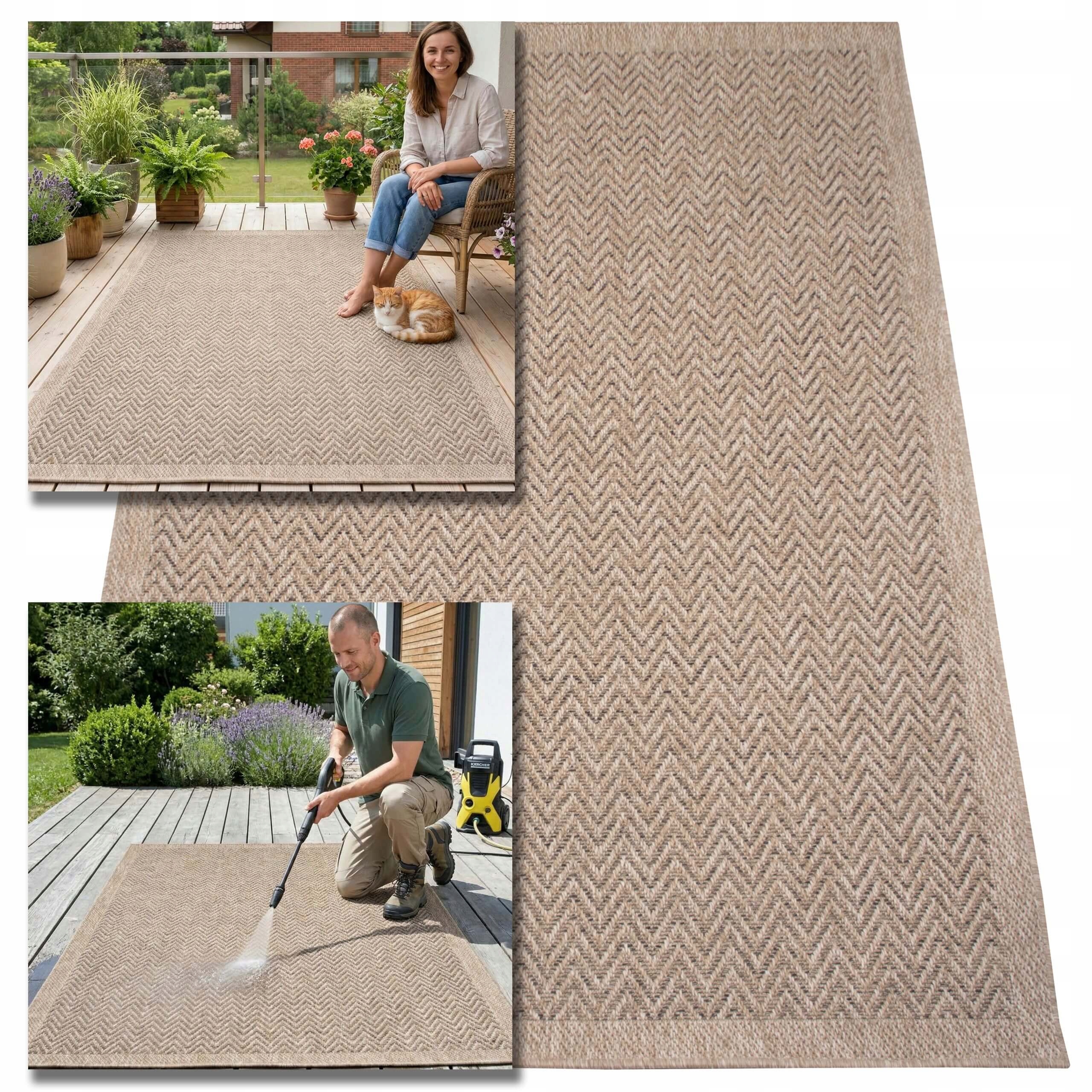 Vonkajší Terasový Koberec 160X230 Vodotesný Do Záhrady Na Terasu, Balkón, Rohož