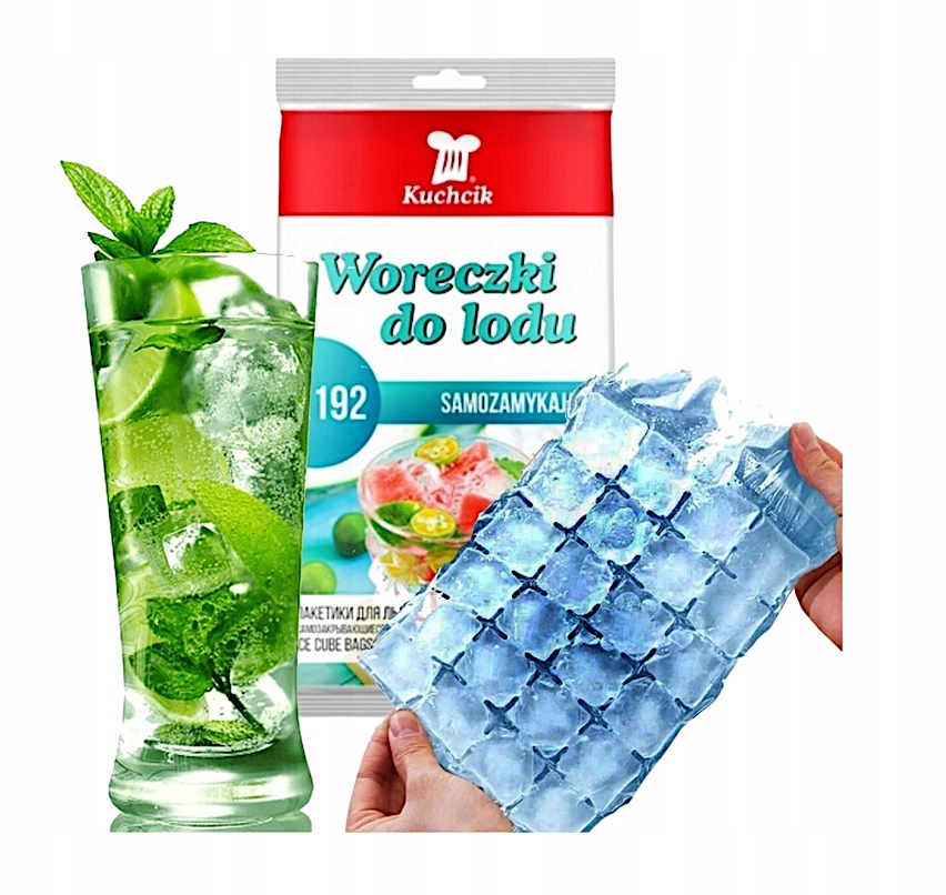 Kuchcik Sáčky na led pro nápoje samouzavírací nápoje 192 kuličky