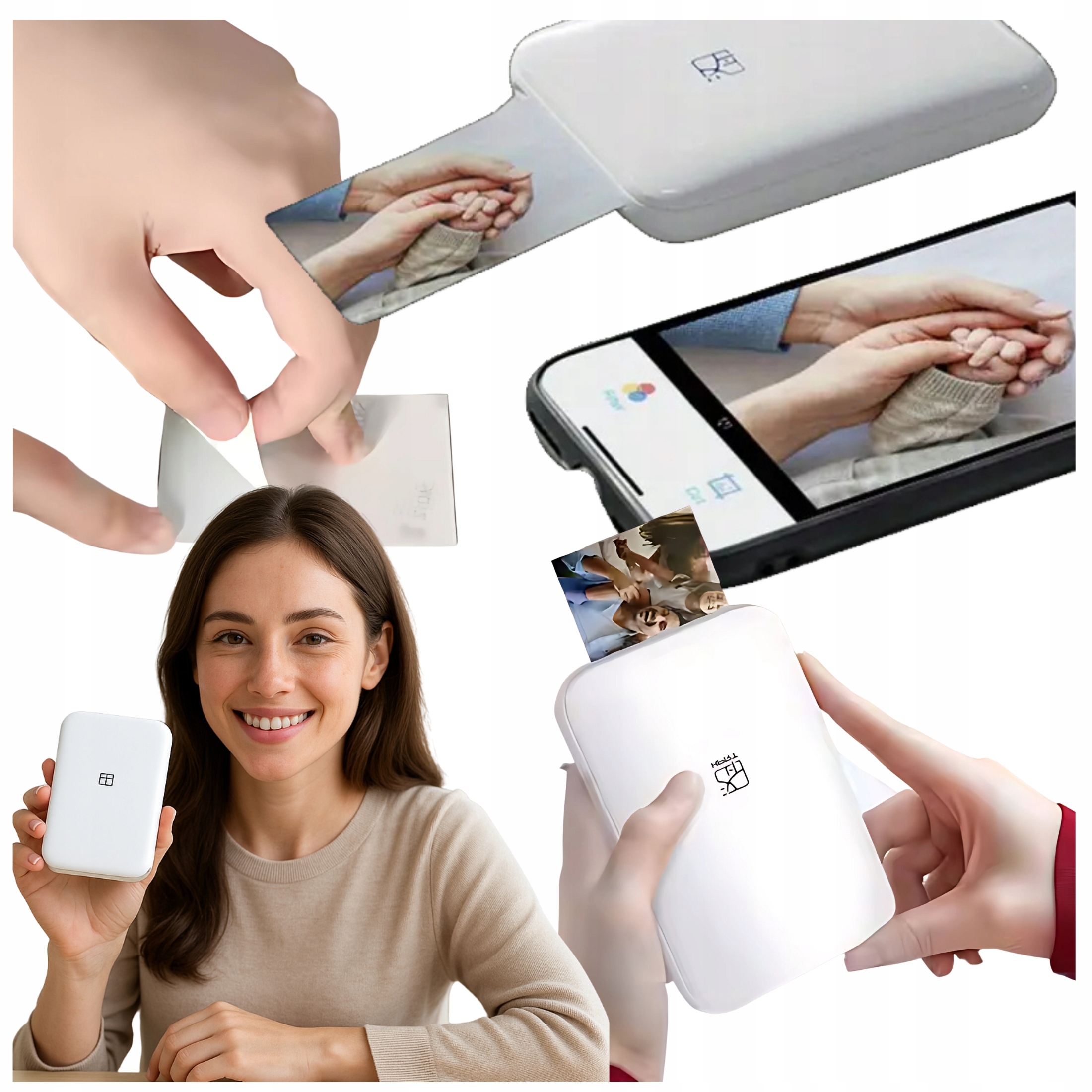 Drukarka Fotograficzna Do Smartfona Iphone Samsung Termiczny Druk Bez Tuszu