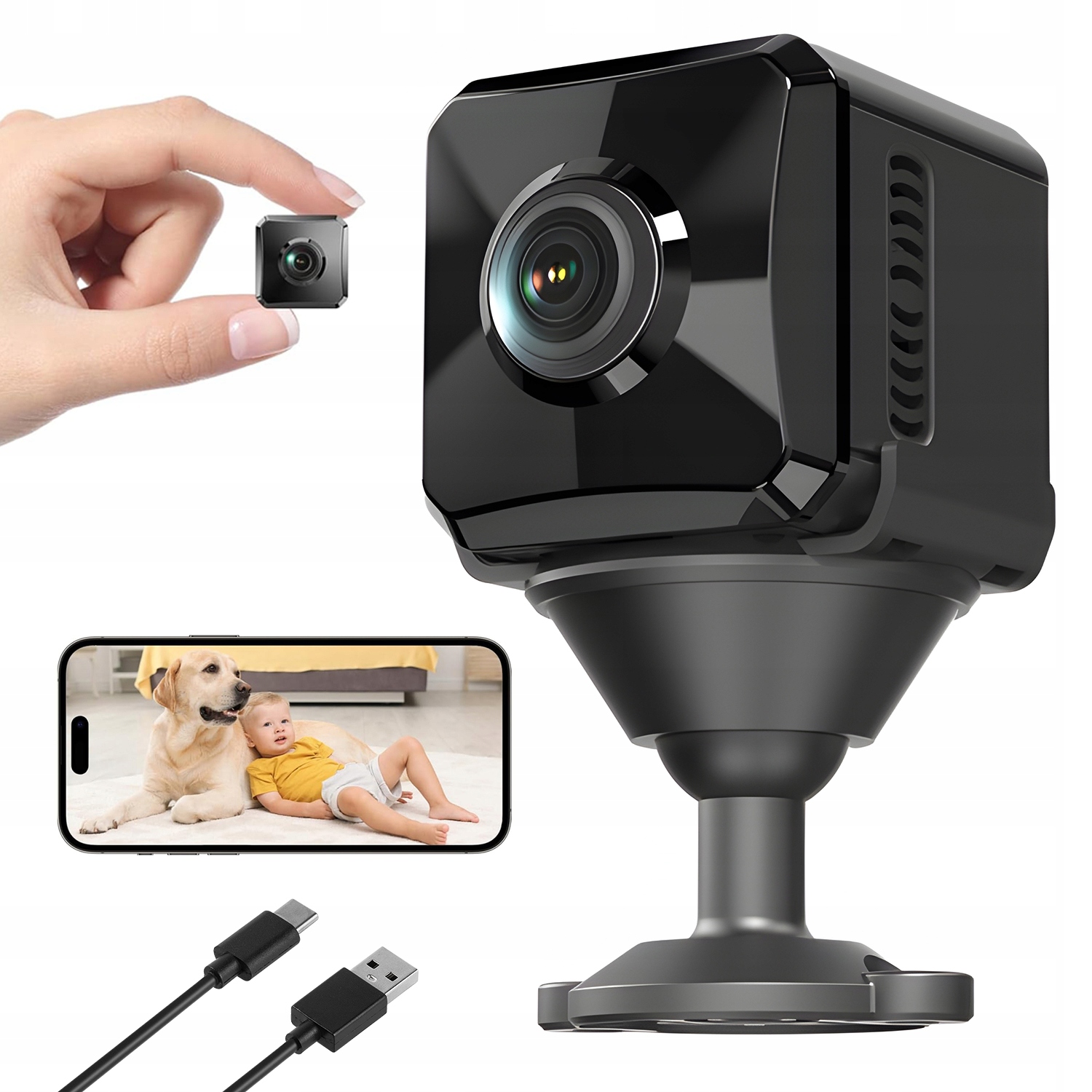 Mini cloudová kamera, živý přenos App 1080P na mobilní telefon WiFi