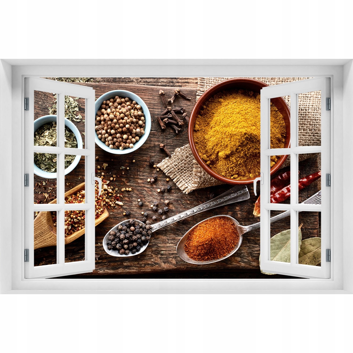 

Okno Naklejka ścienna Mieszanka przypraw 150x100