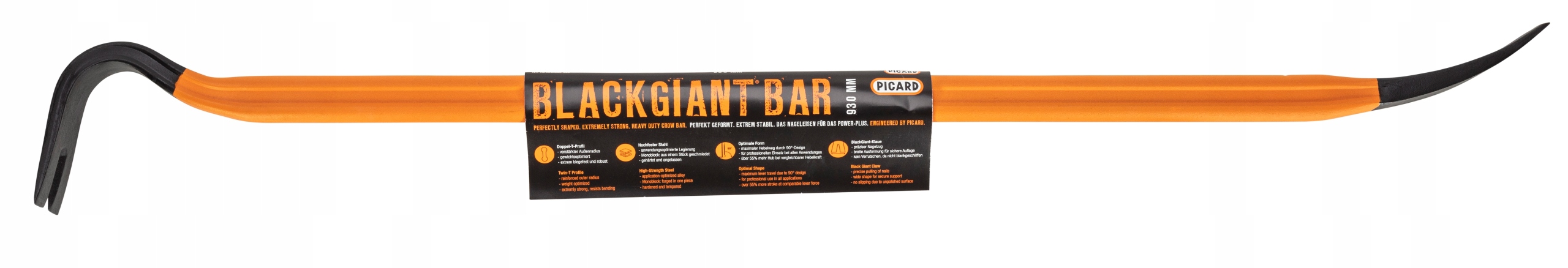 СТРОИТЕЛЬНЫЙ ЛОМ BRECHA 121CM КОВАНАЯ СТАЛЬ BLACK PICARD