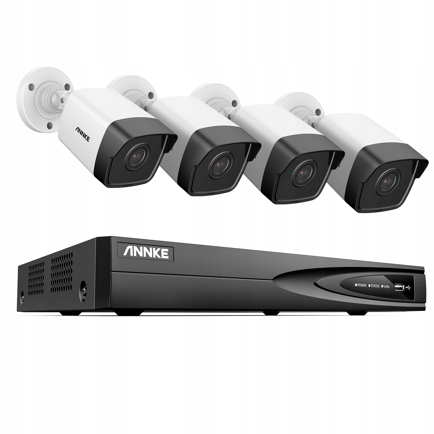 ANNKE 4CH ZESTAW MONITORINGU IP 4 KAMERY PoE