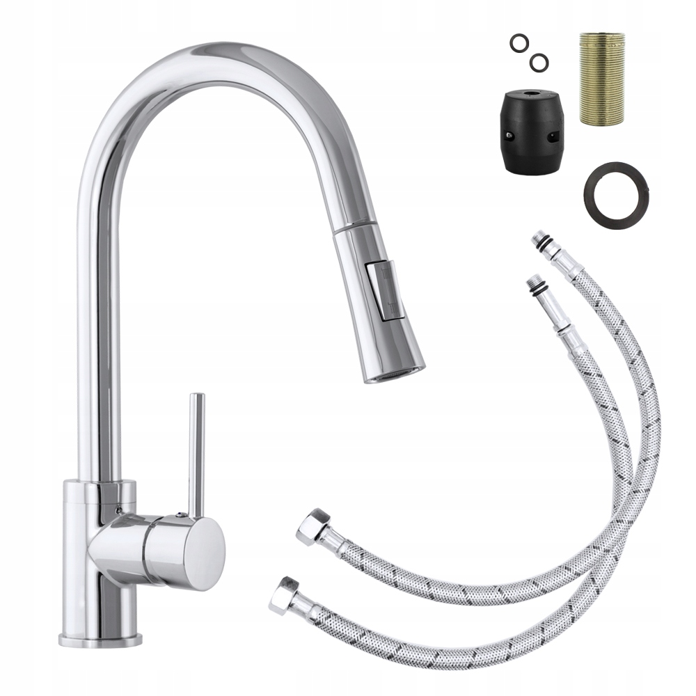 Kuchynská Batéria S Výsuvným Výtokom, Libra Chróm