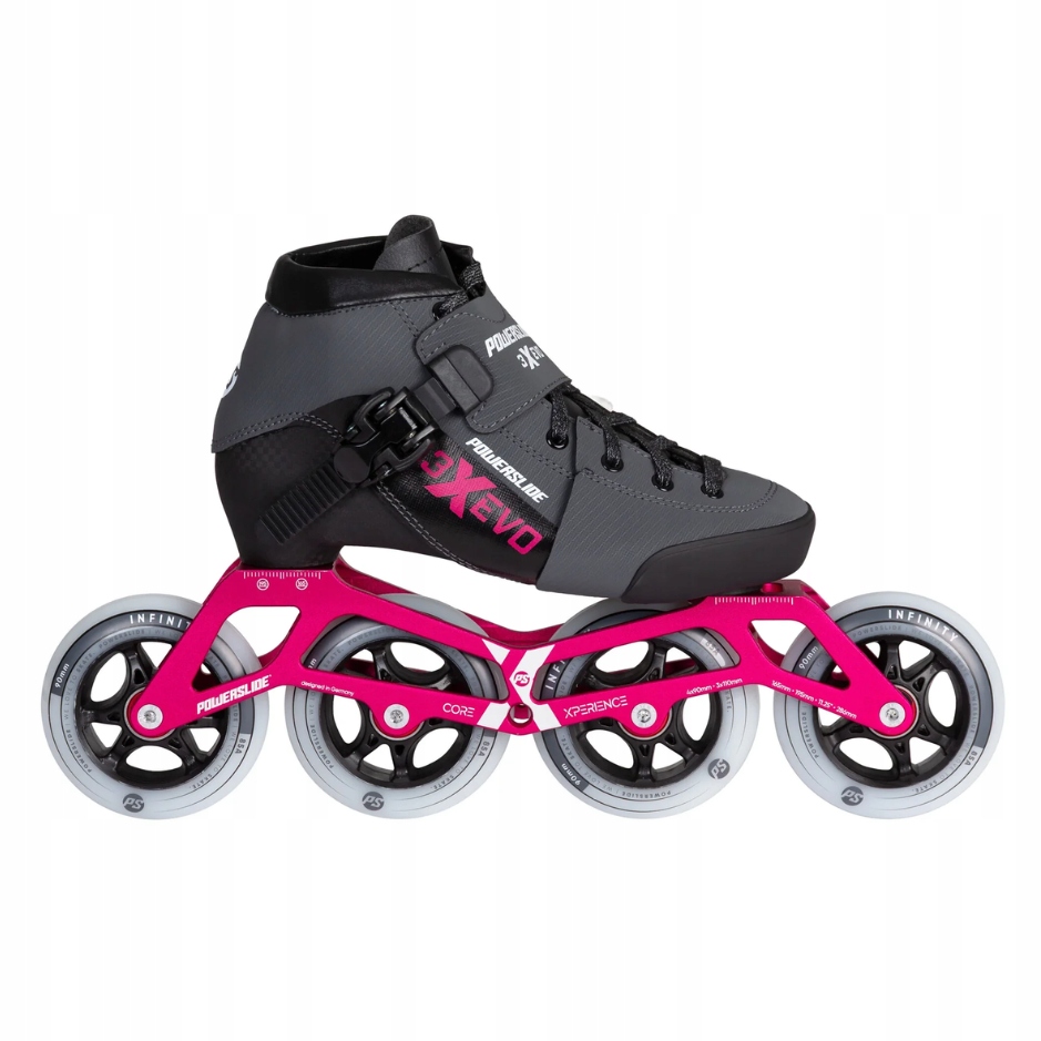 Powerslide Dětské Kolečkové Brusle Triple X Evo Hot Pink, 34-37, 4x, 90