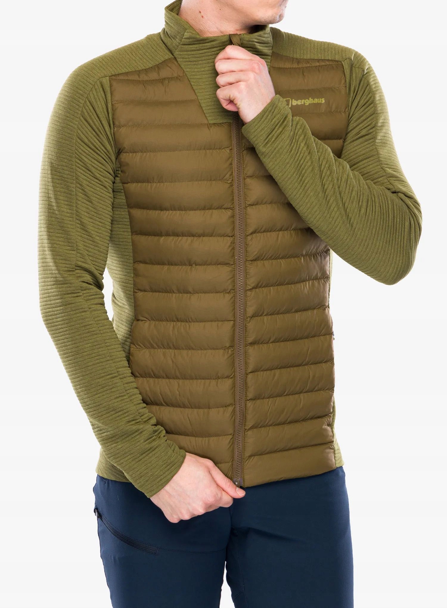 Mikina bez kapuce Berghaus Hottar Hybrid Jacket rameno/oak moss marl S