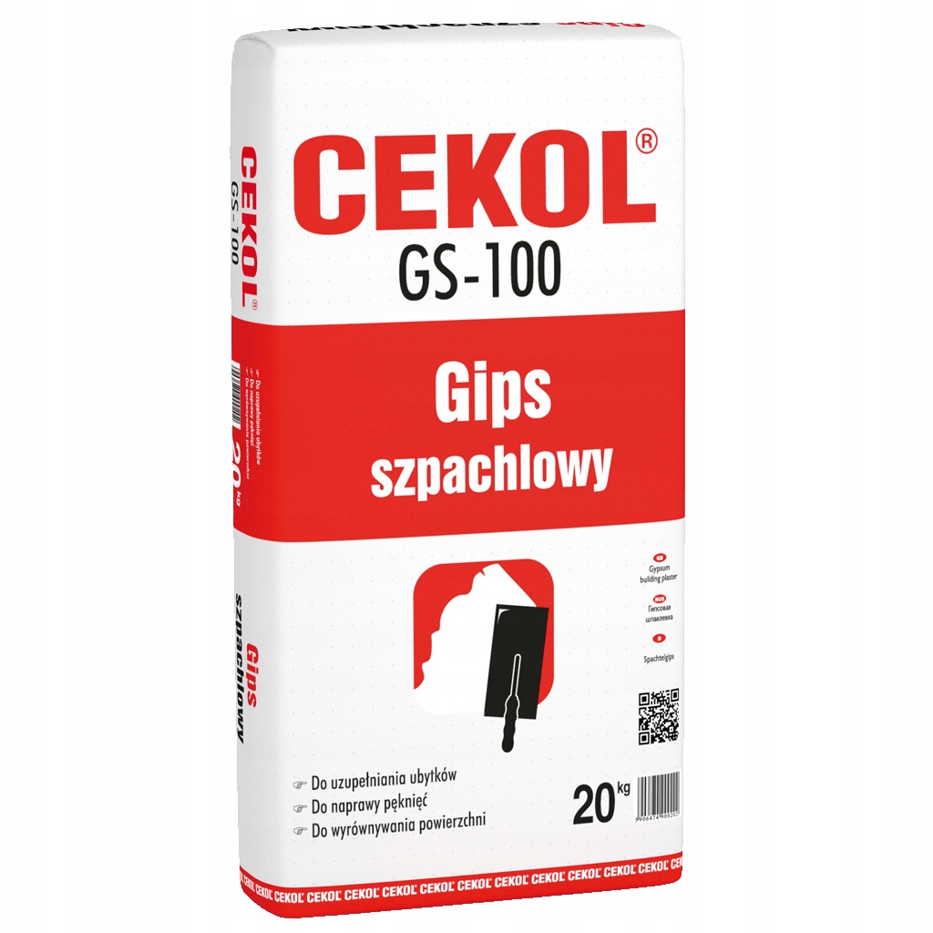

Gips szpachlowy GS-100 20 kg Cekol Do Wyrównywania