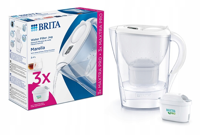 Filtrační konvice Marella 2,4 l 3 náplně Pro Pure Performance bílá
