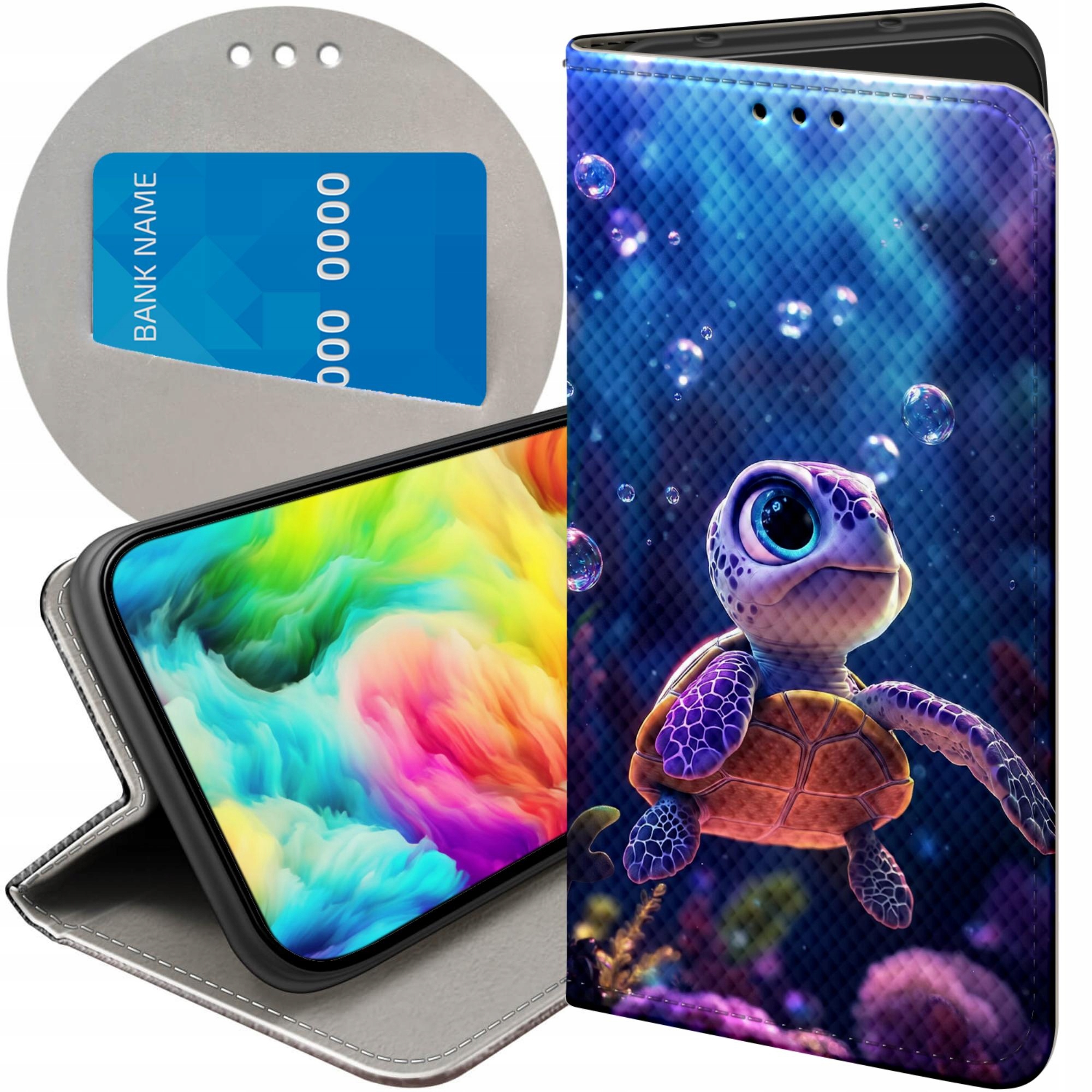 Etui Z Klapką Do Google Pixel 9 Pro XL Żółwie Żółwiki Żółw Futerał