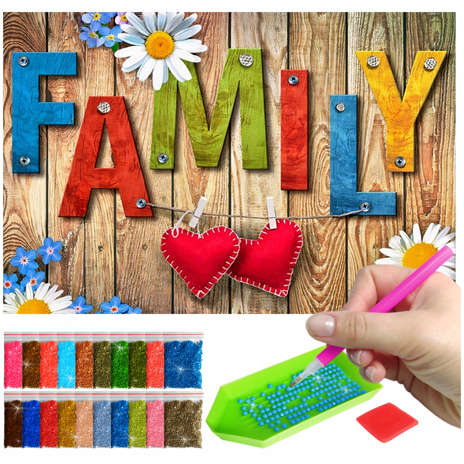 Haft Diamentový Velký 60x40cm Diamond Painting Mozaika Diamentové Příslušenství