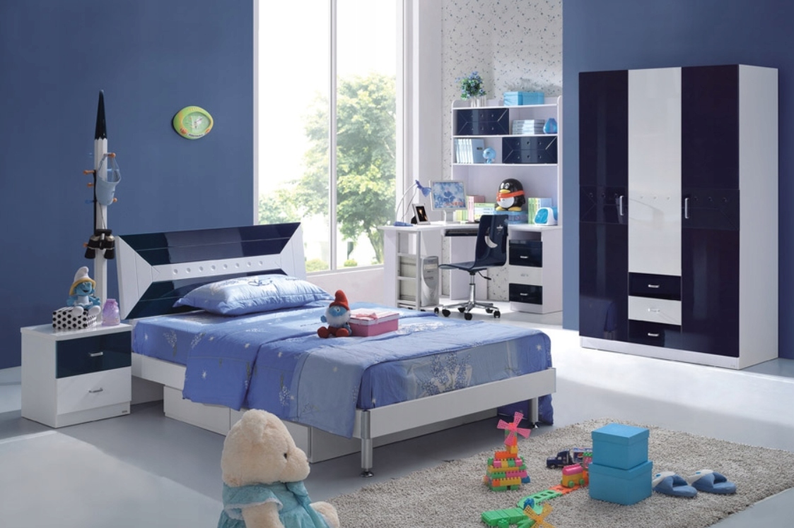 Szafka nocna granat/biały POŁYSK Kolekcja Marino