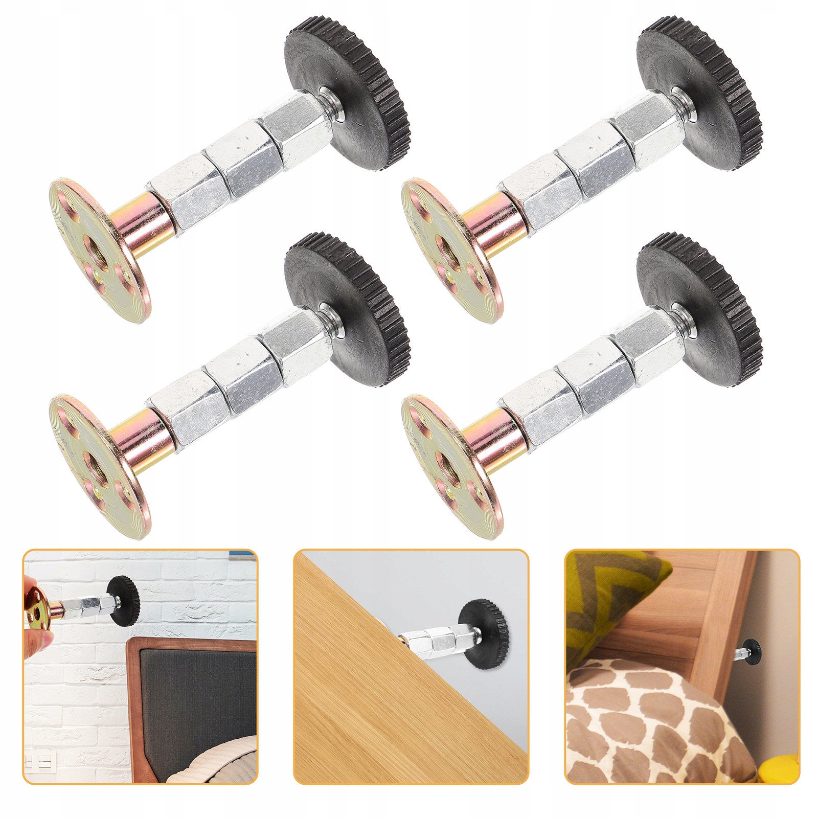 UCHWYT BEZPIECZNEGO ZAGŁÓWKA ŁÓŻKA UCHWYT CZTEROPAKOWY 4 SZT