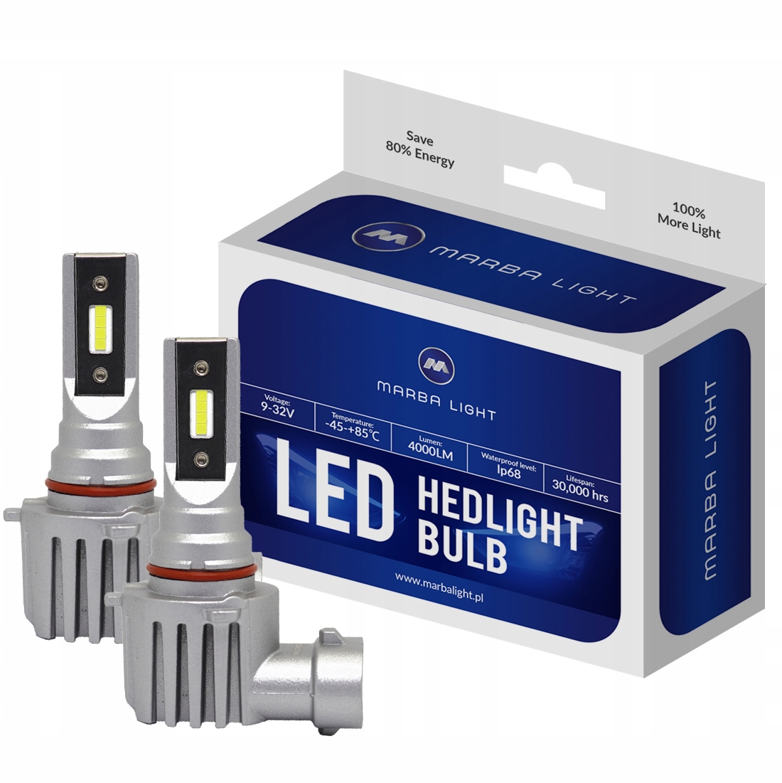 Led žárovky HB3 ML12HB3 Csp Homologace E9 4000LM