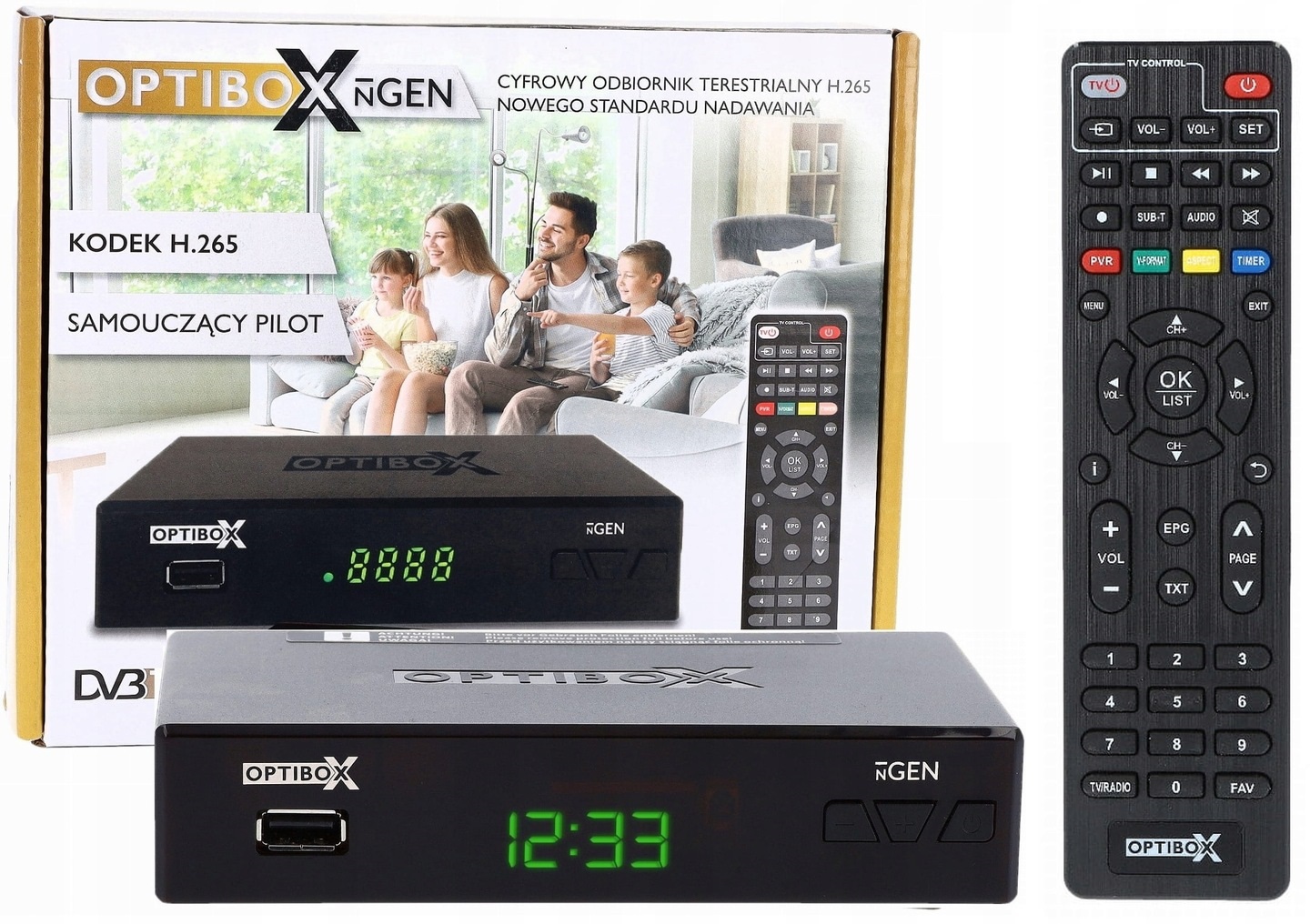 Dekoder DVB-T2 Tuner Telewizji Cyfrowej Naziemnej HD TV MUX 1 2 3 8 UHF VHF