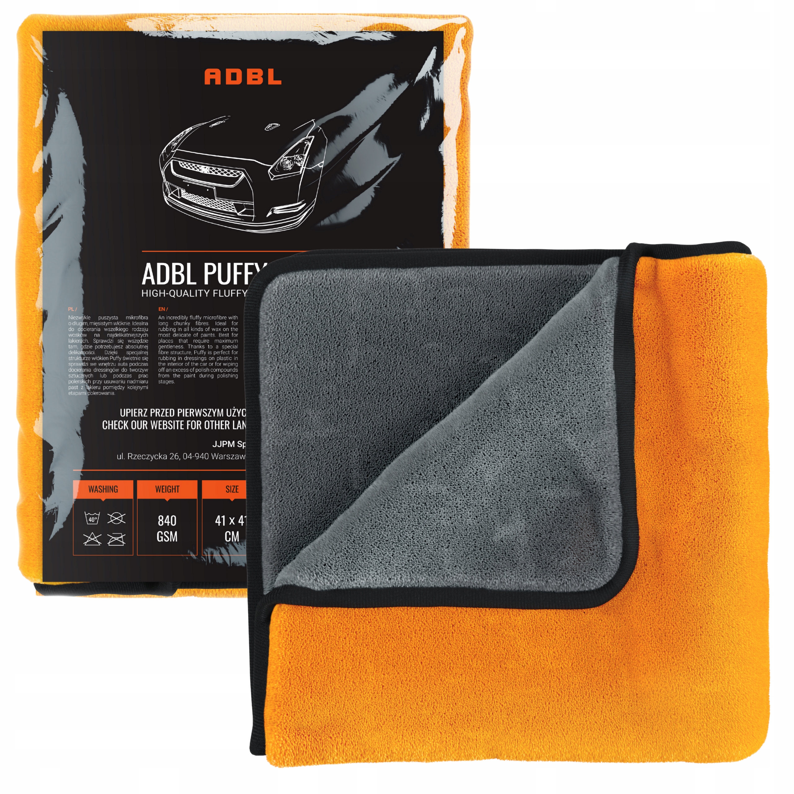 Adbl Puffy Towel 41x41cm Puszysta Mikrofibra Do Samochodu Nie Rysuje