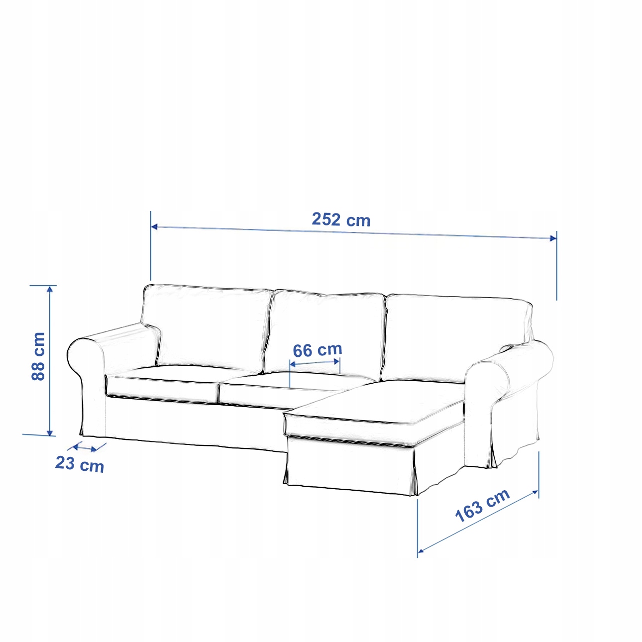Potah na 2-místnou pohovku Ektorp a lehátko Ikea černý