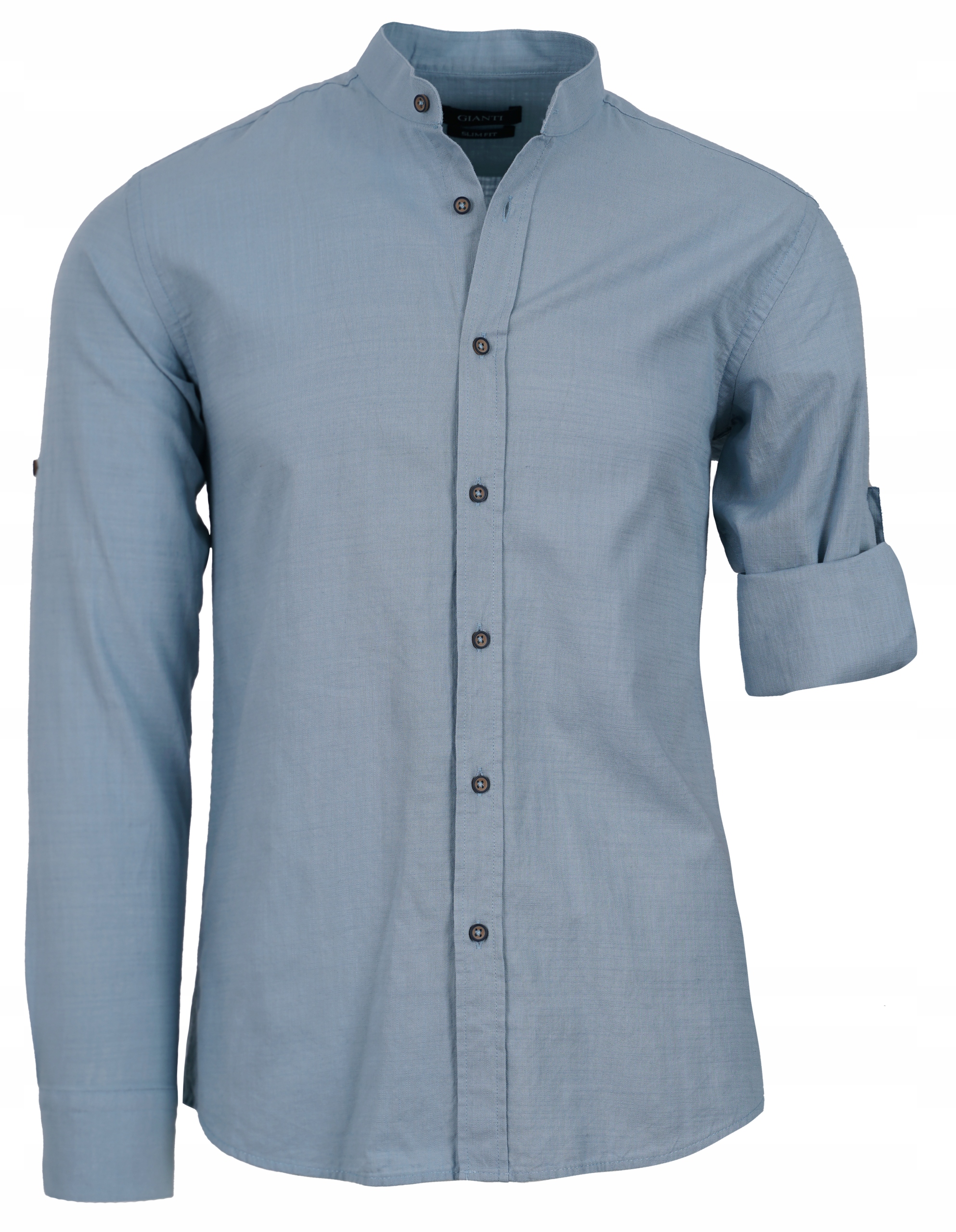 KOSZULA MĘSKA BAWEŁNIANA STÓJKA JAK LNIANA CIENKA SLIM FIT 2XL 45/46